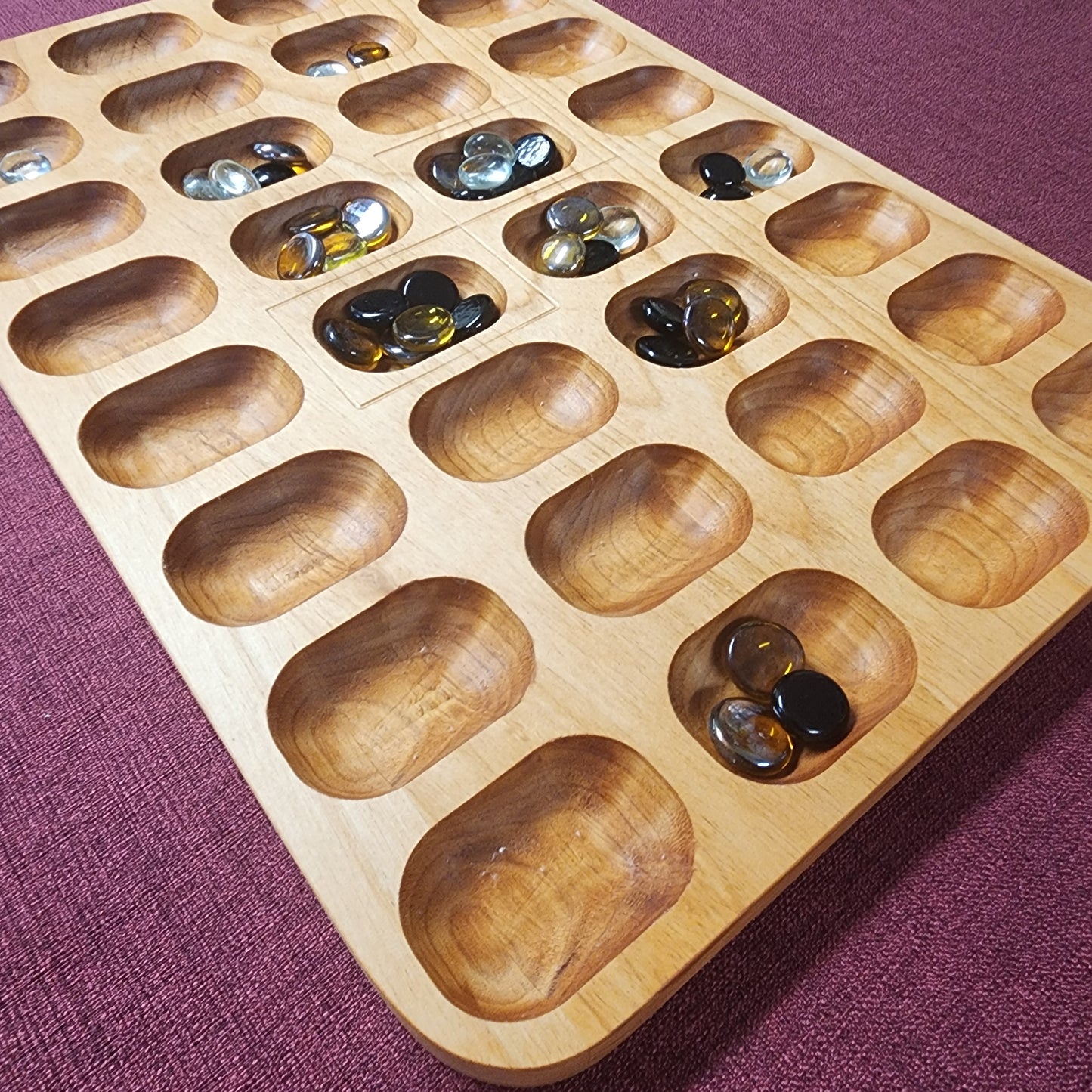 Wooden Bao / Omweso Board Game