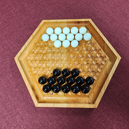 Wooden Marble Push Board Game (like Abalone)