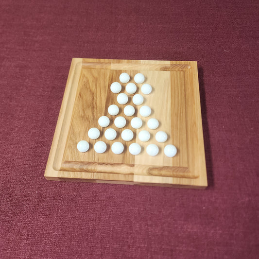 1972 Puzzler Wooden Solitaire Board Game