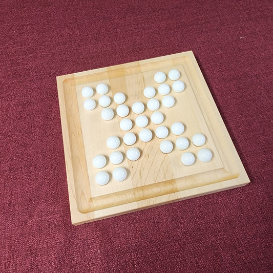 "X" Puzzler Wooden Solitaire Board Game