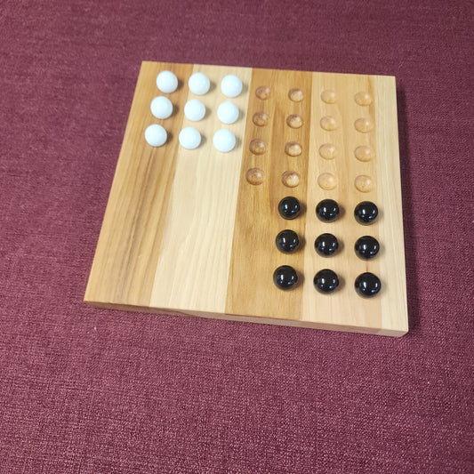 3 Square Puzzler Wooden Solitaire Board Game