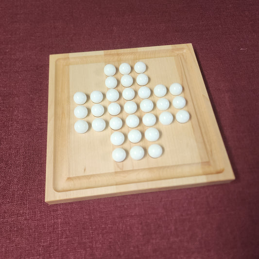 Cross Puzzler Wooden Solitaire Board Game