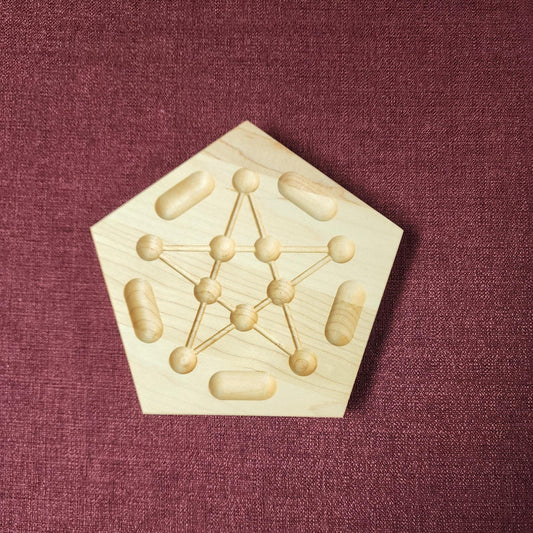 Wooden Pentalpha or Kaooa Board Game